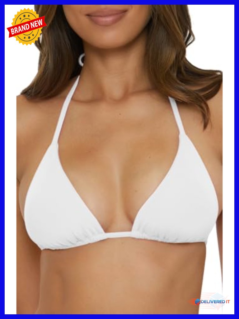 Triangle Bikini Top With Removable Halter Cups And Adjustable Ties